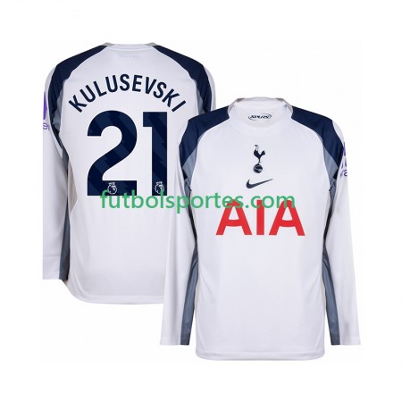 Camiseta Tottenham Hotspur Kulusevski 21 Primera Equipación 2025/2026 Manga Larga